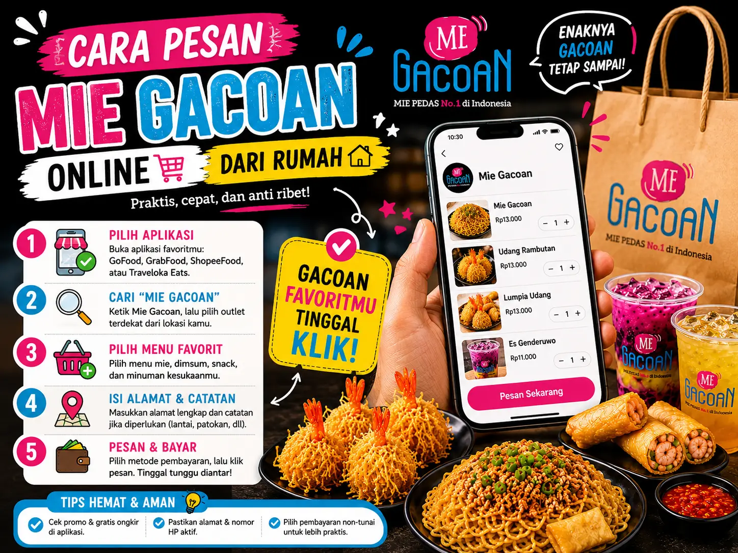 Cara Pesan Mie Gacoan Online